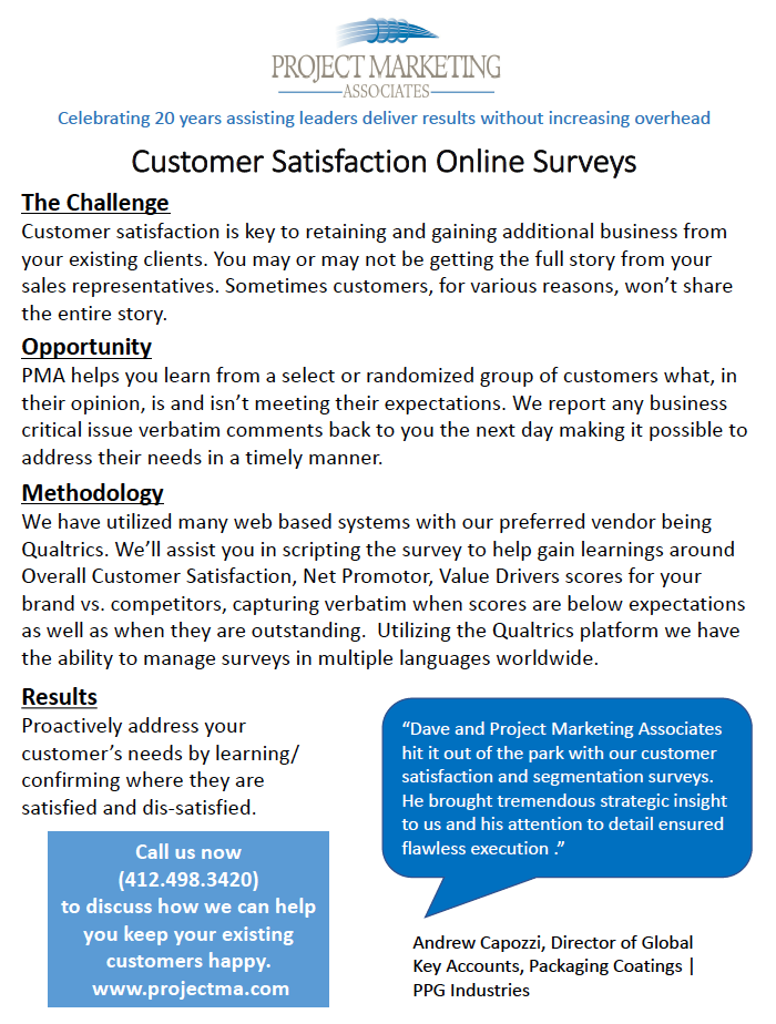 Customer satisfaction online survey
