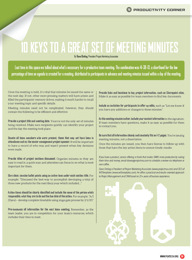 Great set of meeting minutes article